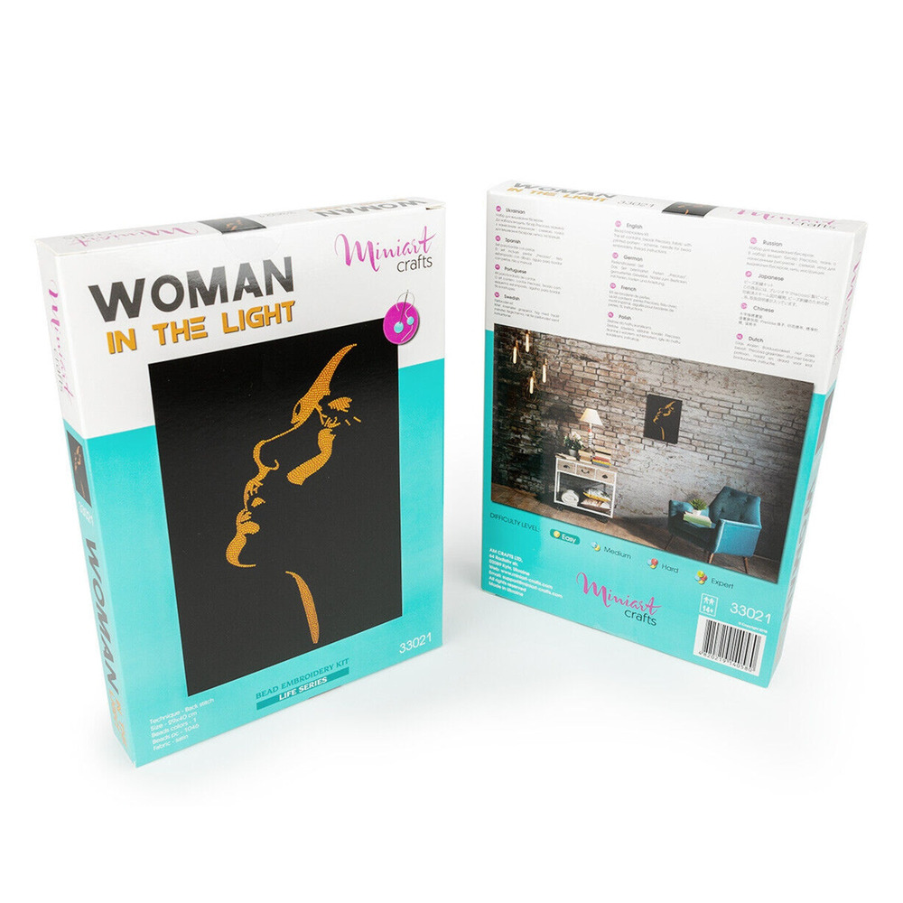 Bead Embroidery Kit Miniart Crafts 33021 Woman in the Light  DIY Wall Decor